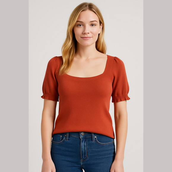 LOFT Tops - LOFT Terracotta Knit Blouse